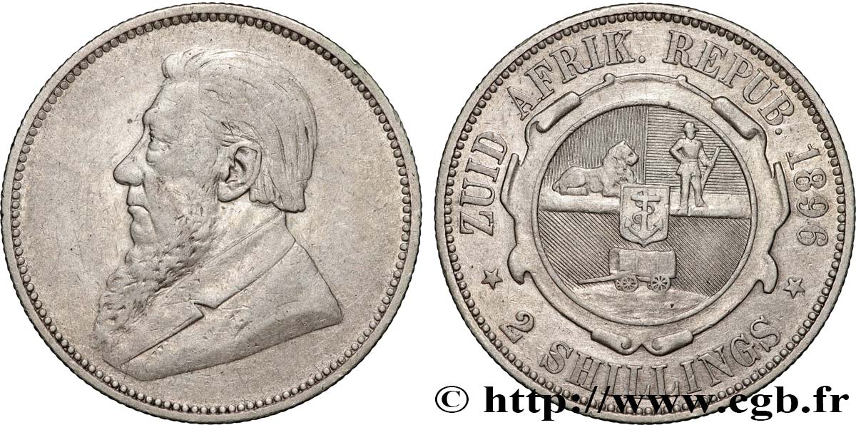 SUDAFRICA 2 Shillings Président Kruger 1896  BB 