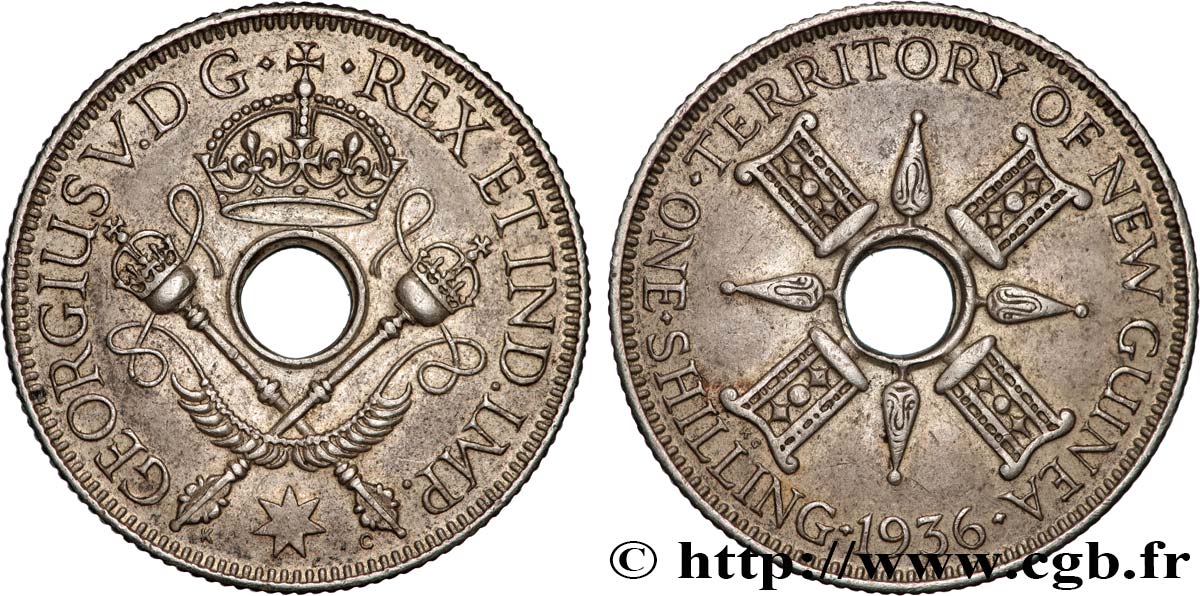 NUOVA GUINEA 1 Shilling Georges V 1936  q.SPL 