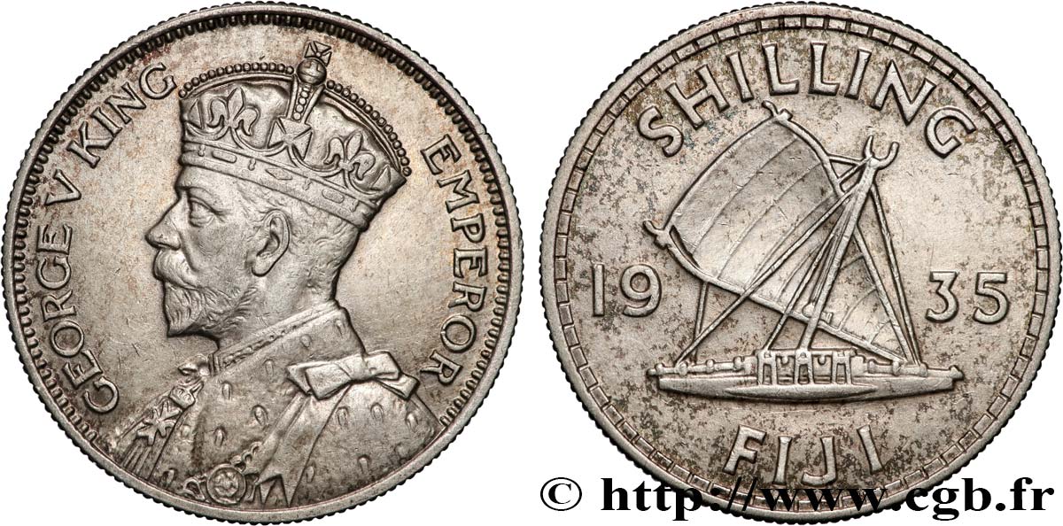 FIDJI 1 Shilling Georges  V 1935  TTB+ 