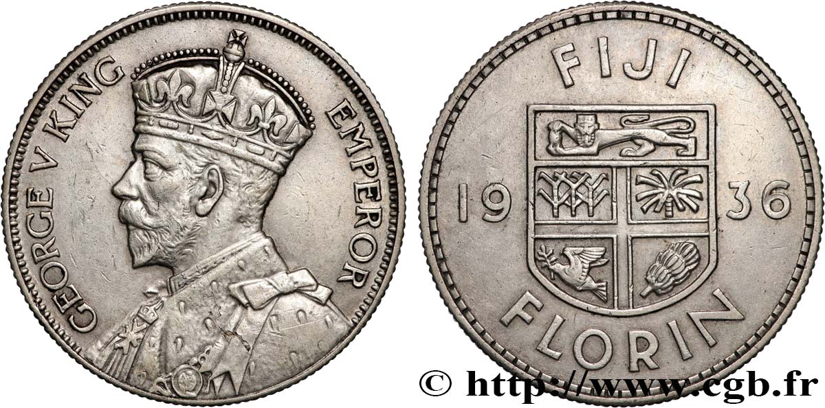 FIDJI 1 Florin Georges  V  1936  TTB+ 