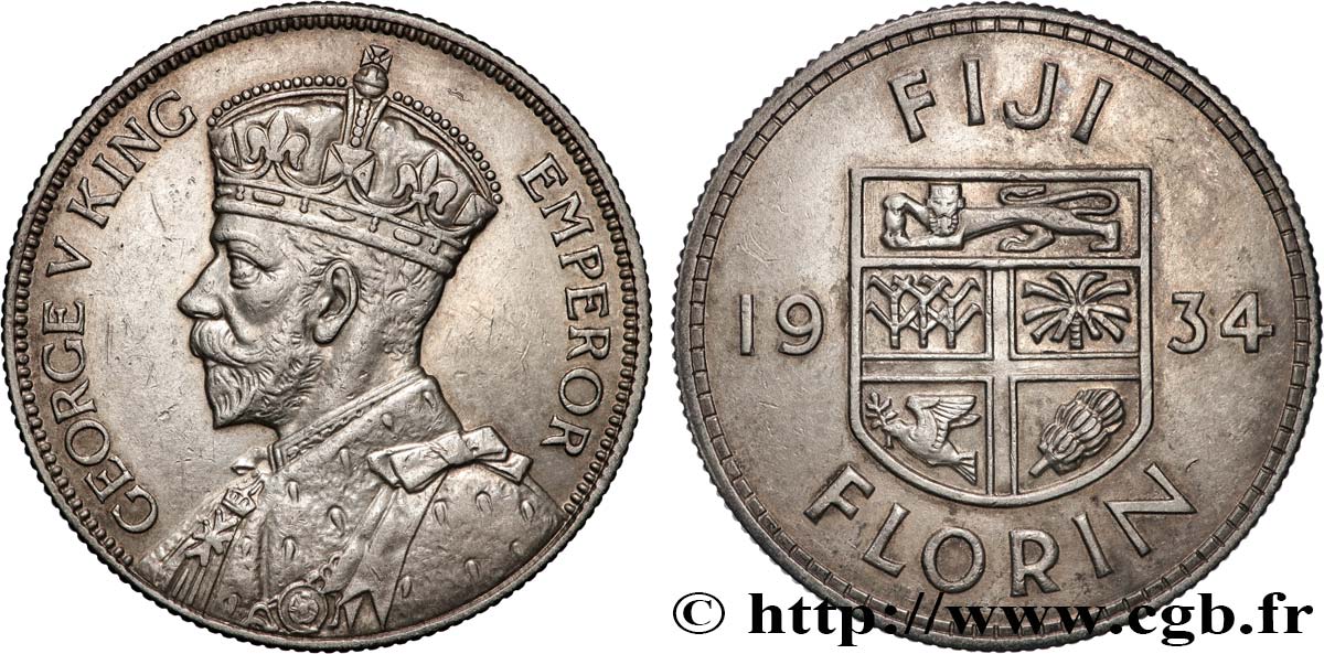 FIDJI 1 Florin Georges  V  1934  TTB+ 