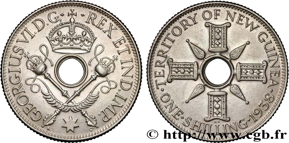 NOUVELLE GUINÉE 1 Shilling Georges VI 1938  SUP 