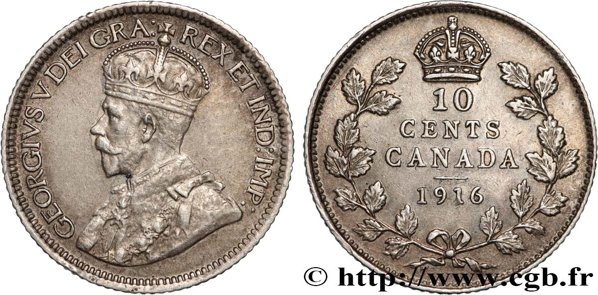 CANADá
 10 Cents Georges V 1916  MBC+ 