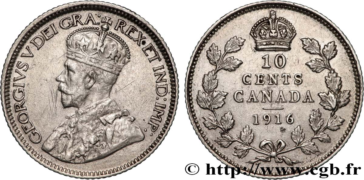 CANADá
 10 Cents Georges V 1916  MBC 