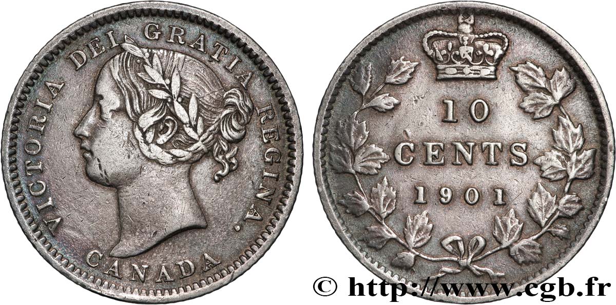 CANADá
 10 Cents Victoria 1901  MBC 