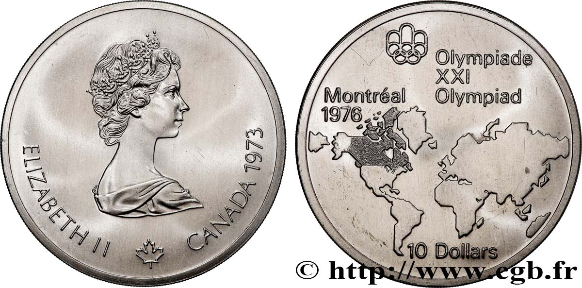 CANADA 10 Dollars JO Montréal 1976 “skyline” de Montréal 1973  MS 