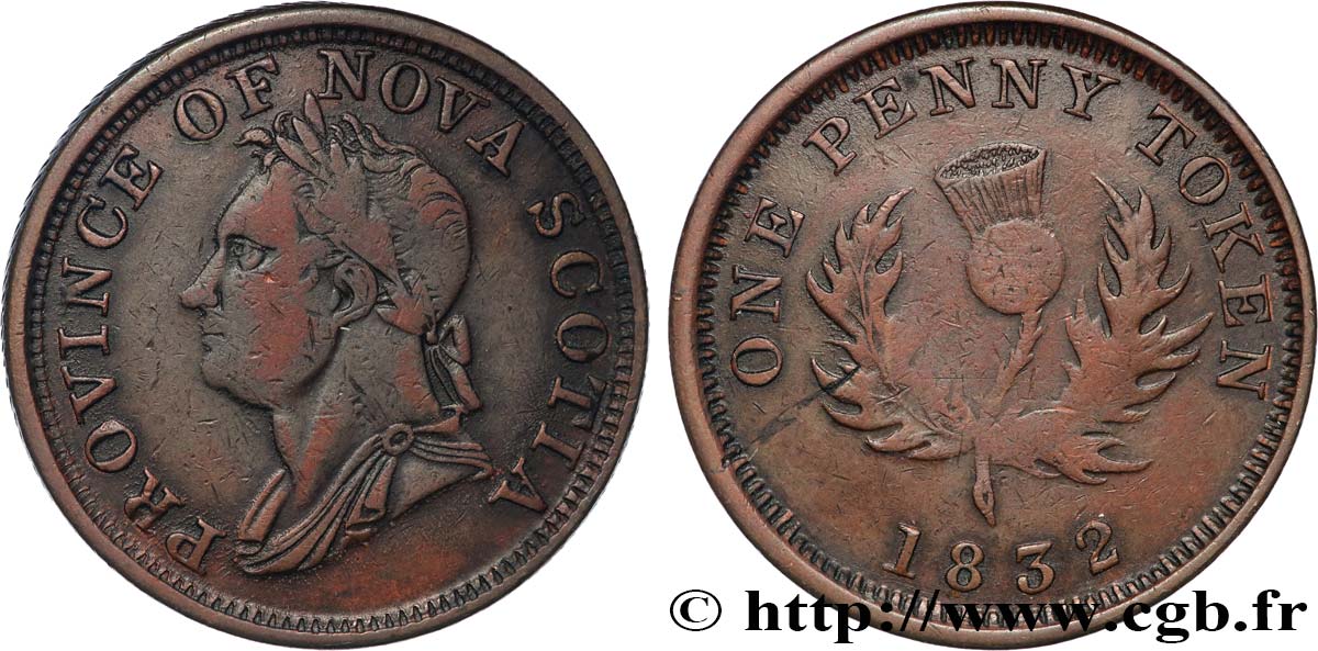 CANADA - NOUVELLE ÉCOSSE 1 Penny Token Nova Scotia 1832  TB+ 