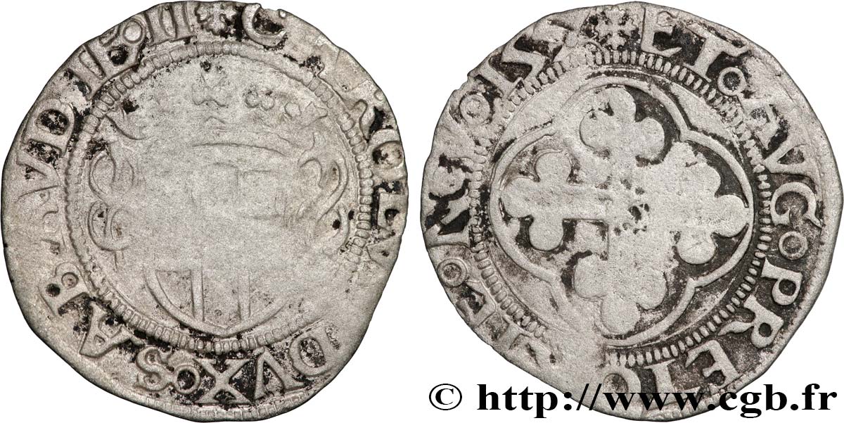 SAVOIE - DUCHÉ DE SAVOIE - CHARLES II LE BON Gros, 3e type (grosso) 1552 Aoste q.MB 