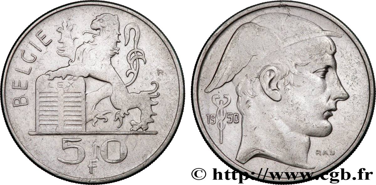 BELGIQUE 50 Francs légende flamande 1950  TTB 