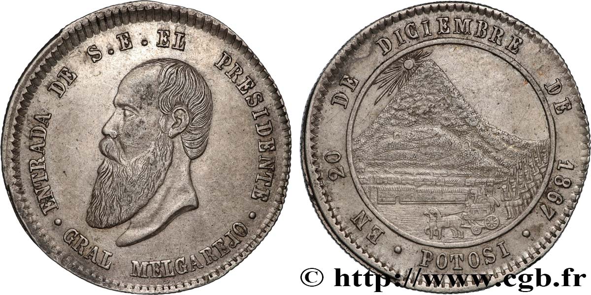 BOLIVIEN 1/2 Melgarejo 1867 Potosi SS 