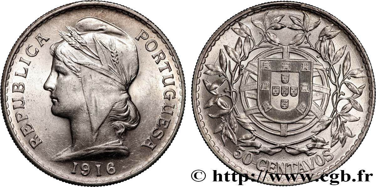 PORTOGALLO 50 Centavos 1916  SPL 