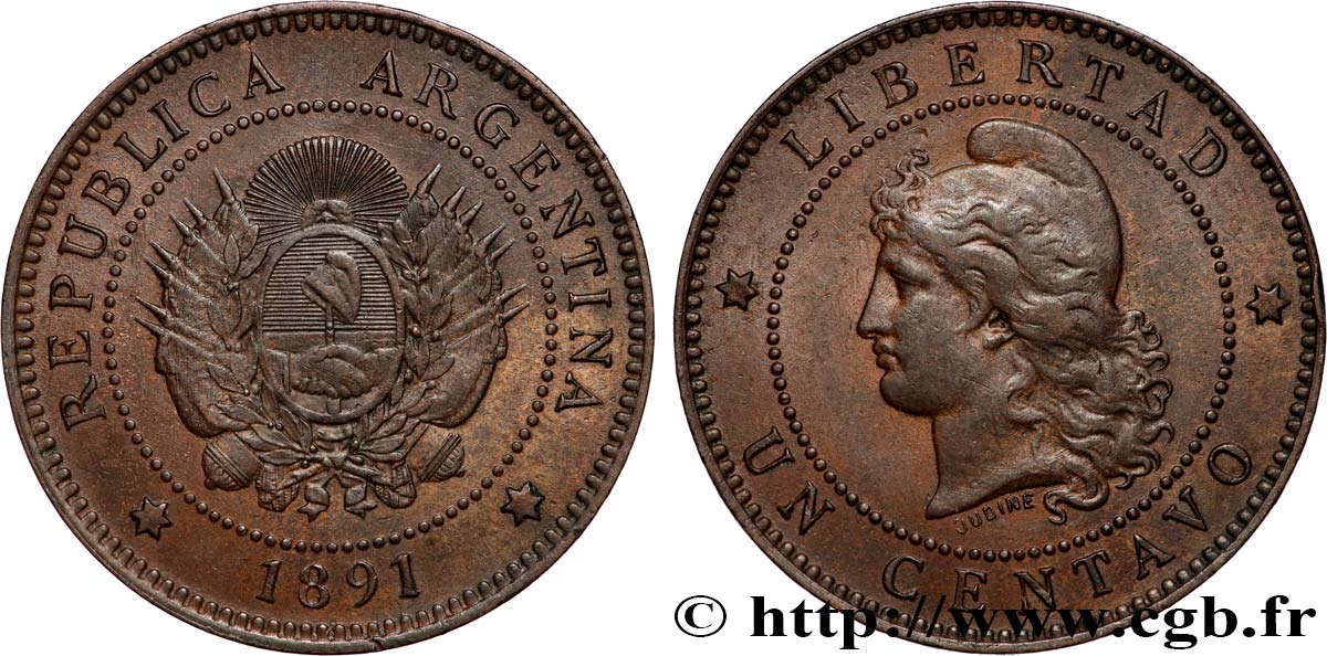 ARGENTINA 1 Centavo 1891  q.SPL 