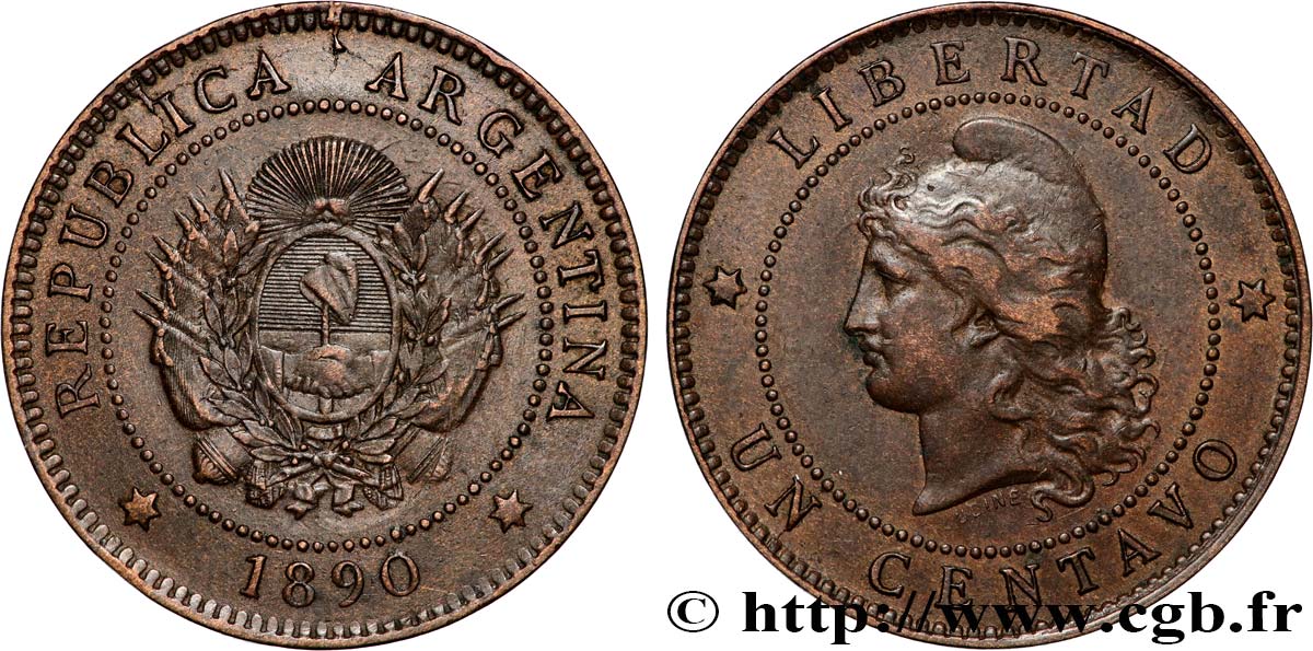 ARGENTINE 1 Centavo 1890  TTB+ 