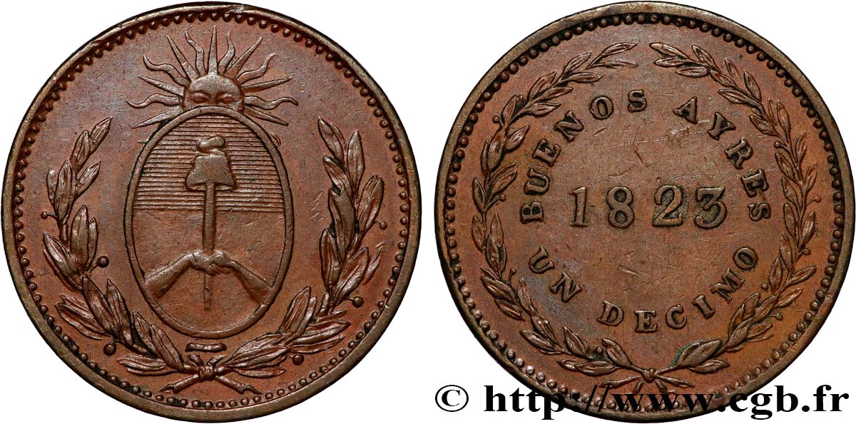 ARGENTINIEN 1 Decimo Province de Buenos Aires 1823  SS 