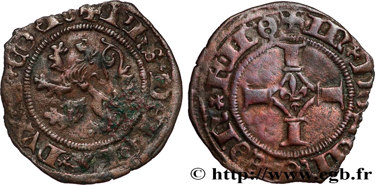 PAYS-BAS ESPAGNOLS - COMTÉ DE FLANDRE - PHILIPPE LE BEAU Double mite (1490) Gand TTB 