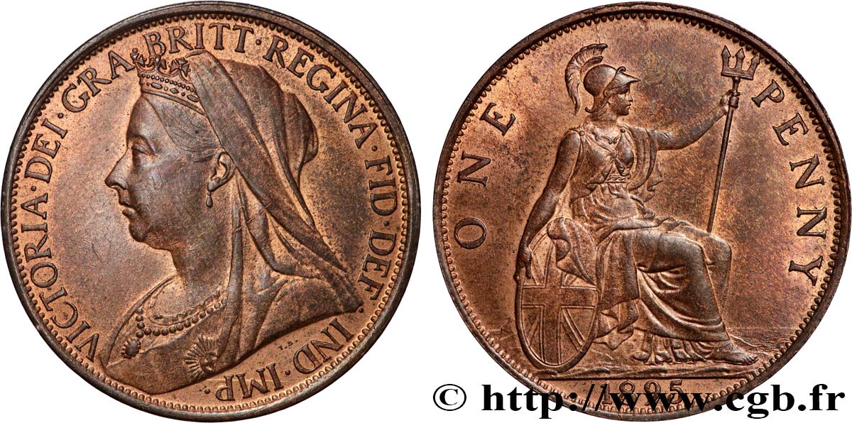 REGNO UNITO 1 Penny Victoria “old head” 1895  SPL 