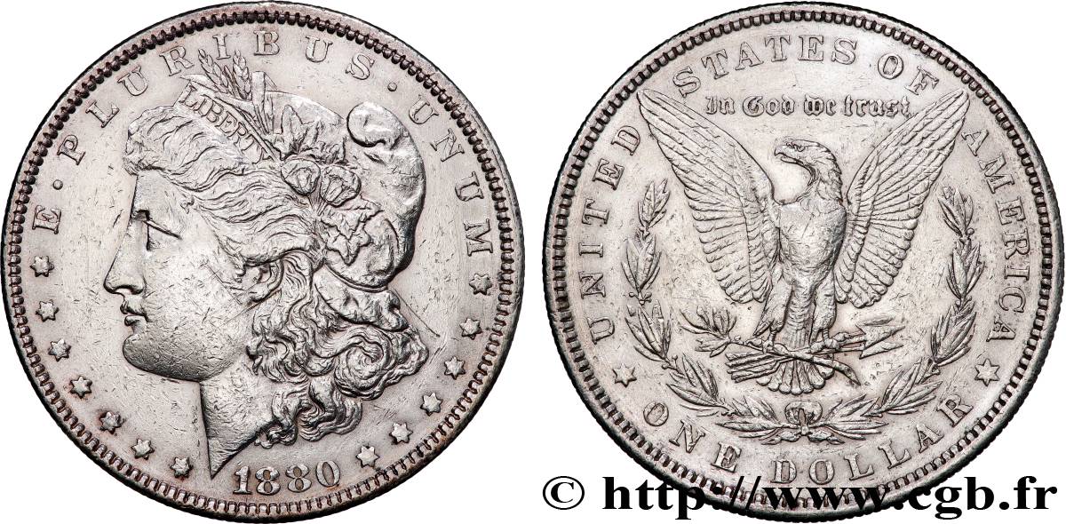 ÉTATS-UNIS D AMÉRIQUE 1 Dollar Morgan 1880 Philadelphie TTB 