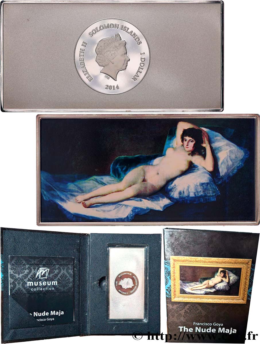 SOLOMON ISLANDS 1 Dollar Proof La Maja nue 2014  MS 