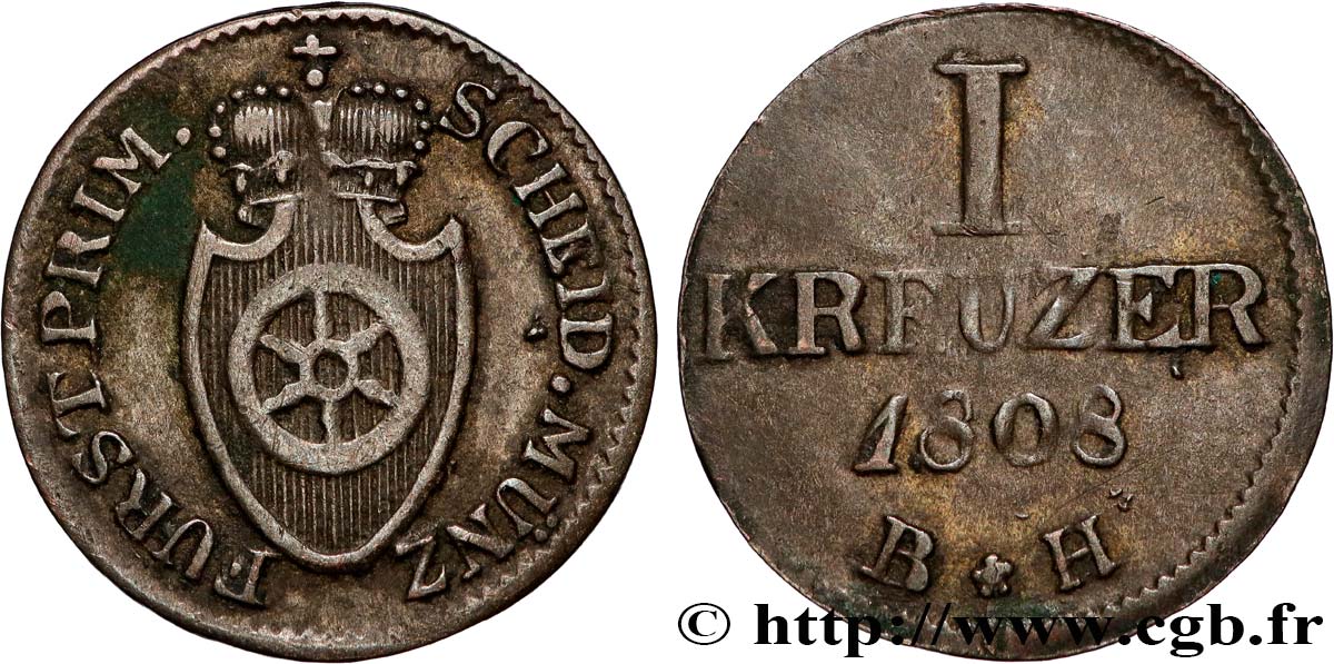 CONFEDERATION OF THE RHINE 1 Kreuzer 1808 Francfort fwo_960963