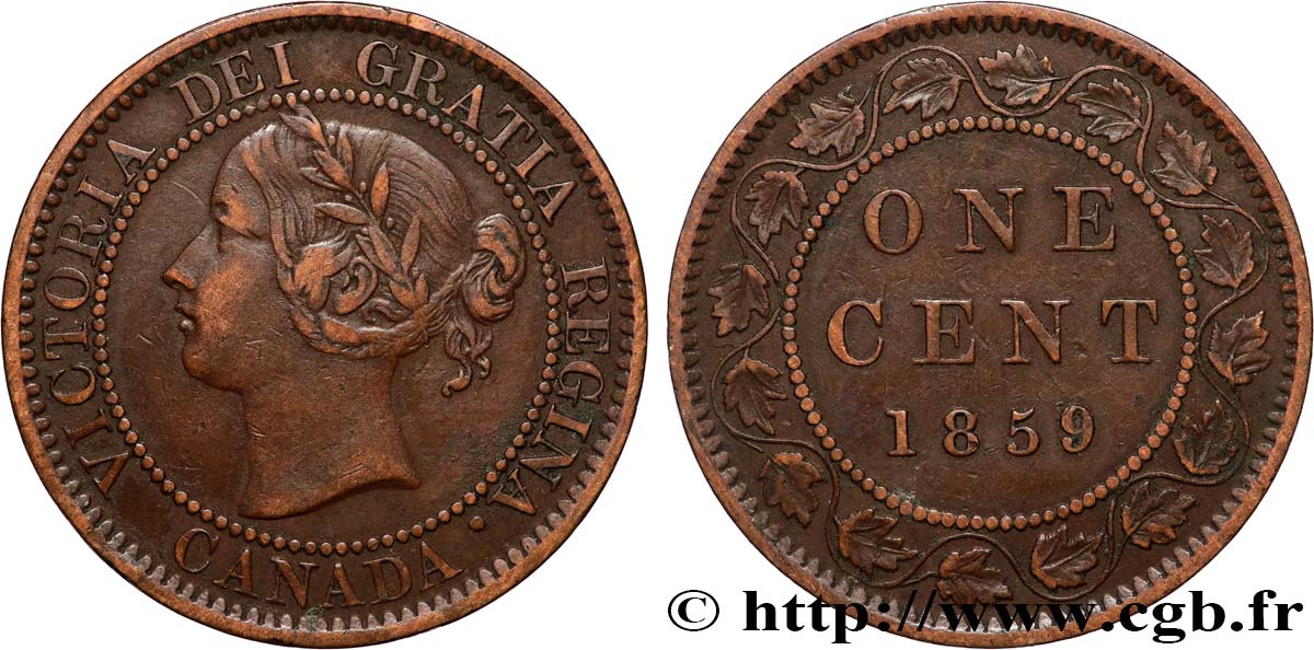 CANADA 1 Cent Victoria 1859  TTB 