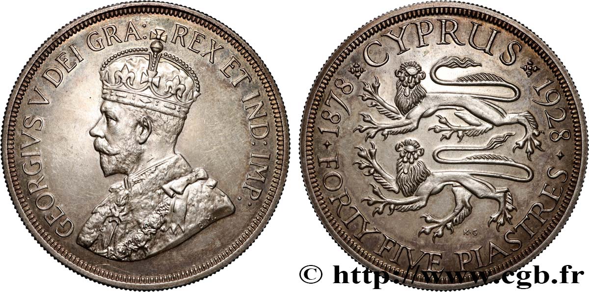 CIPRO 45 Piastres Georges V 1928  SPL 