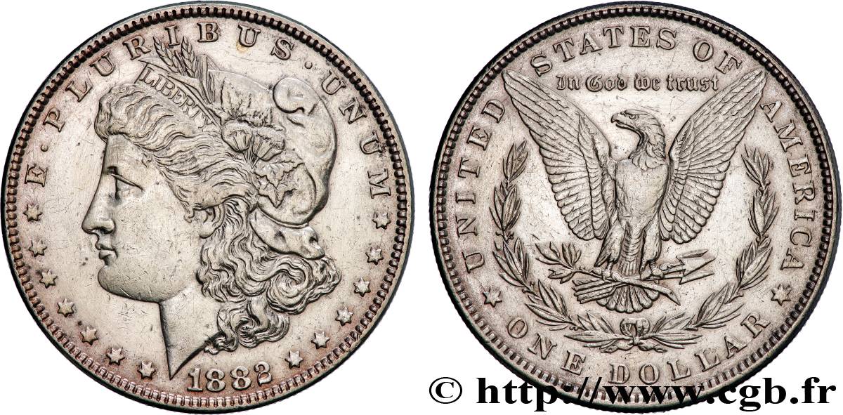 ÉTATS-UNIS D AMÉRIQUE 1 Dollar type Morgan 1882 Philadelphie TTB+ 