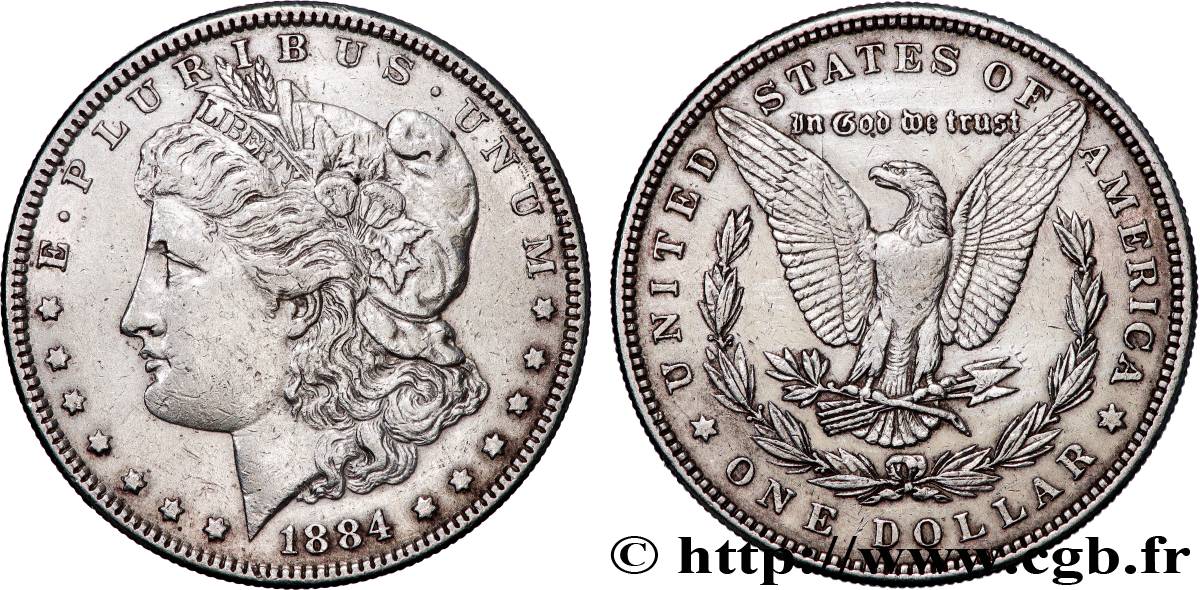 ÉTATS-UNIS D AMÉRIQUE 1 Dollar Morgan 1884 Philadelphie TTB 