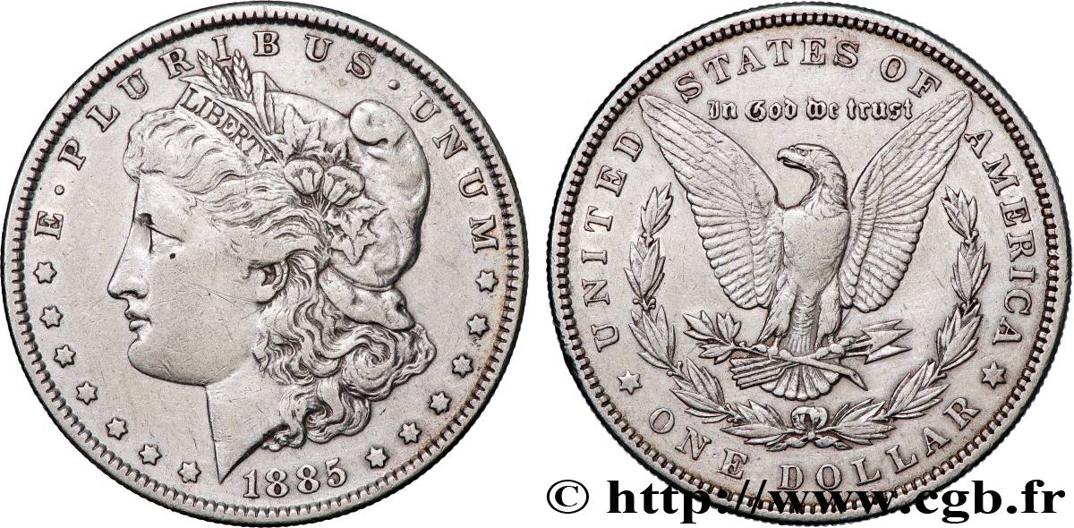 ÉTATS-UNIS D AMÉRIQUE 1 Dollar Morgan 1885 Philadelphie TTB 