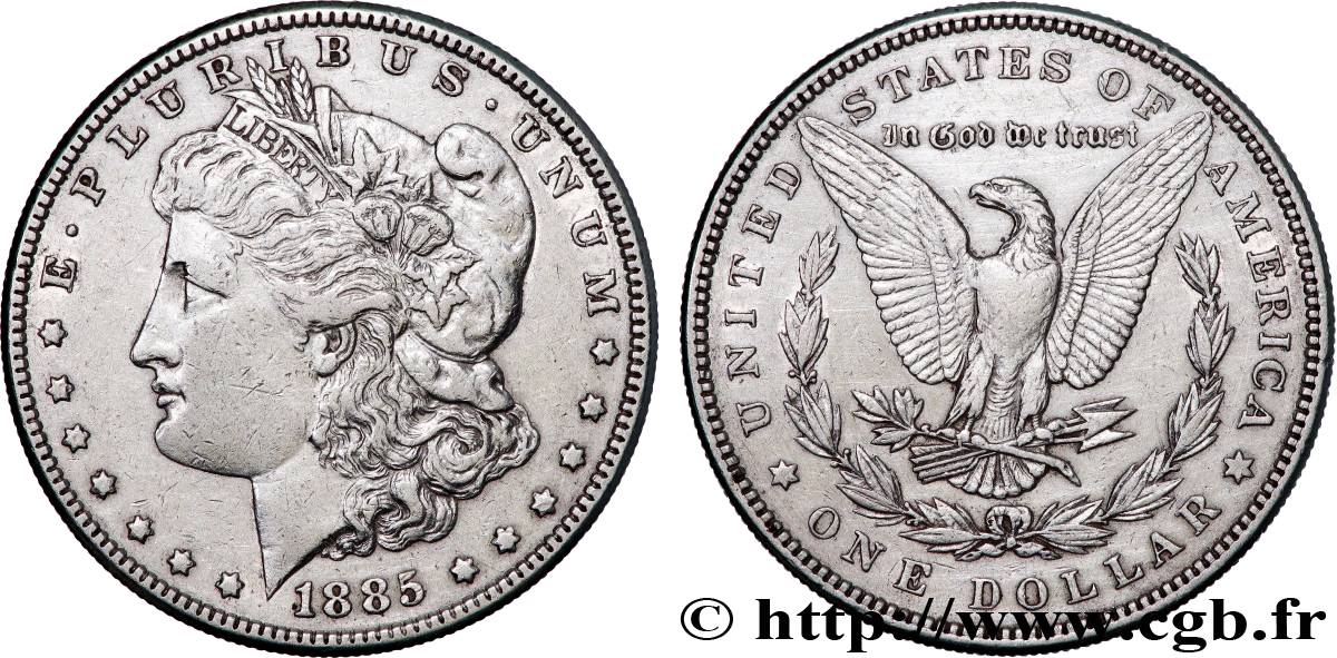 ÉTATS-UNIS D AMÉRIQUE 1 Dollar Morgan 1885 Philadelphie TTB 