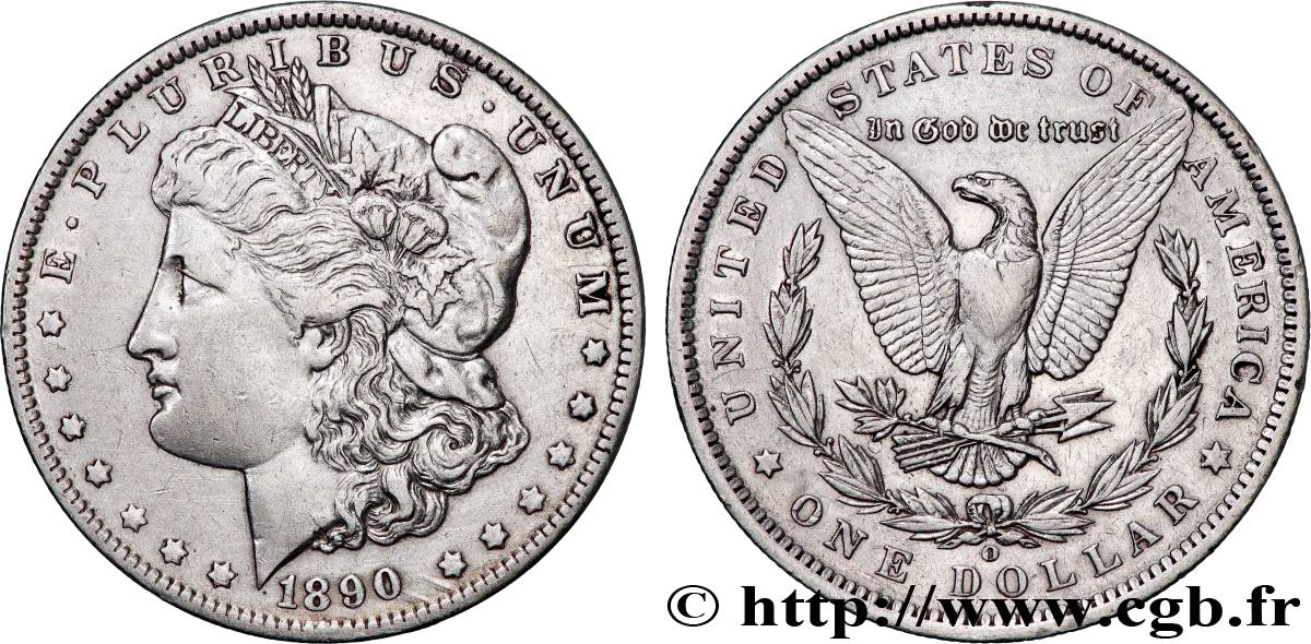 ÉTATS-UNIS D AMÉRIQUE 1 Dollar Morgan 1890 Nouvelle-Orléans TTB+ 