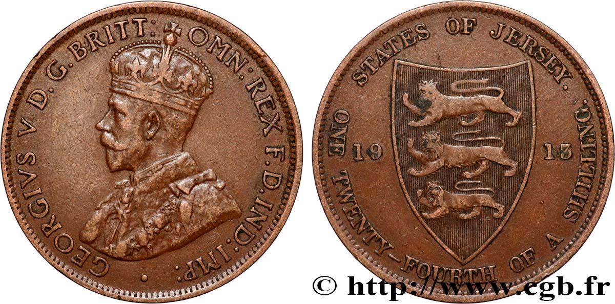 ISLA DE JERSEY 1/24 Shilling Georges V 1913  MBC 