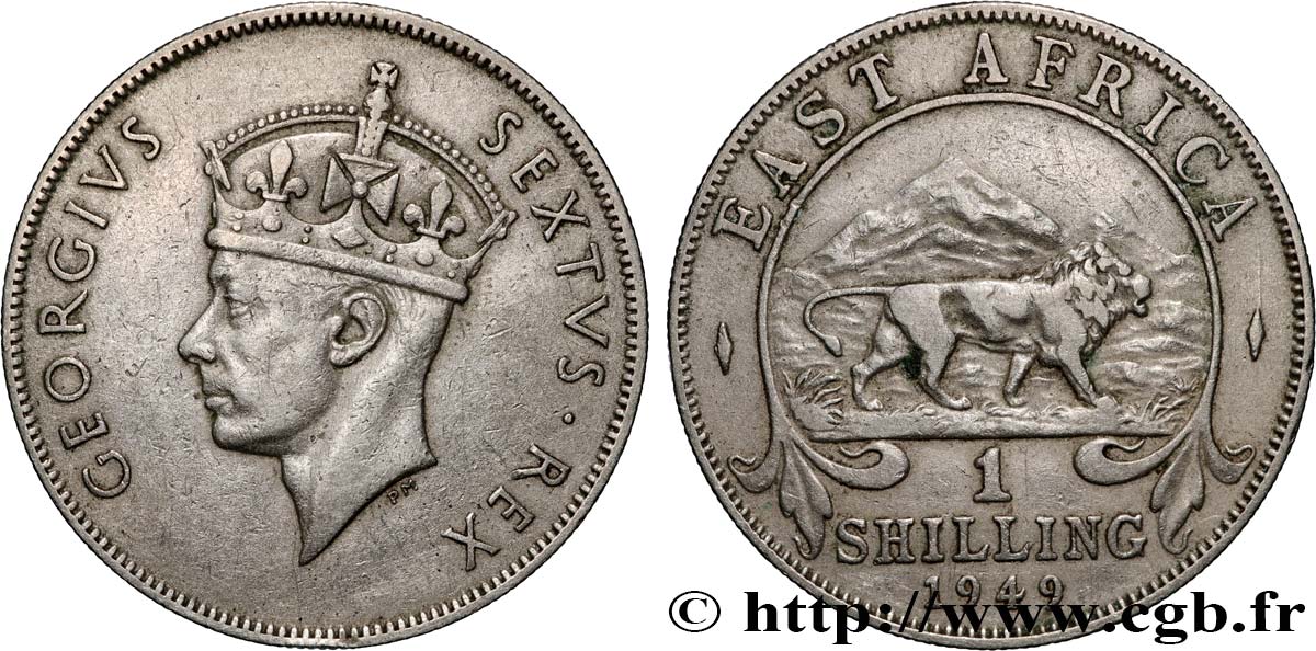 ÁFRICA ORIENTAL BRITÁNICA 1 Shilling Georges VI 1949  MBC 