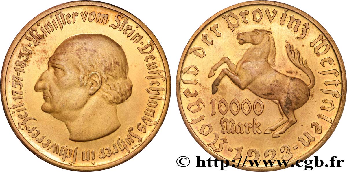 ALLEMAGNE 10000 Mark  Westphalie vom Stein 1923  SUP 
