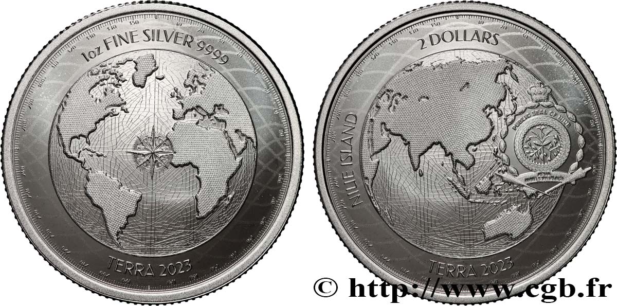 ARGENTO INVESTIMENTO 1 Oz - 2 Dollars Proof Terra 2023  FDC 