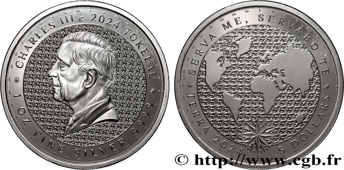 PLATA INVERSIÓN 1 Oz - 5 Dollars TERRA 2024  FDC 