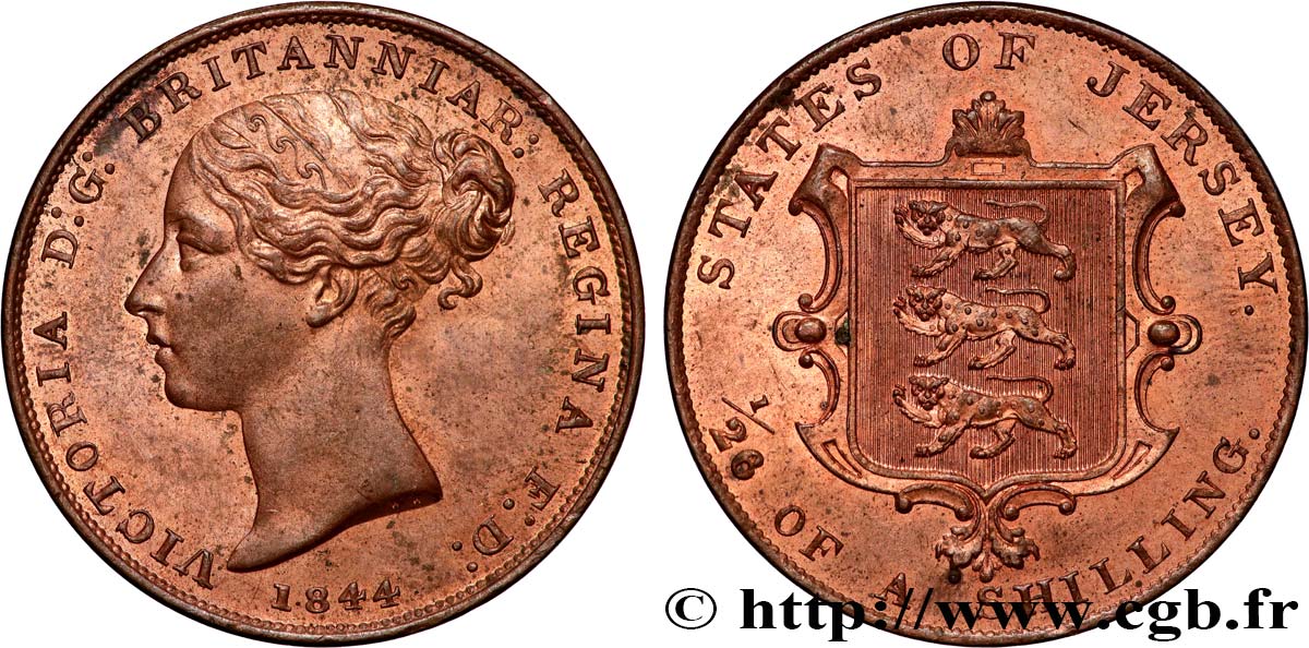 JERSEY 1/26 Shilling Victoria 1844  MS 