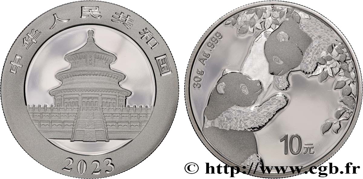 SILVER INVESTMENT 1 Oz - 10 Yuan Proof Panda 2023  FDC 