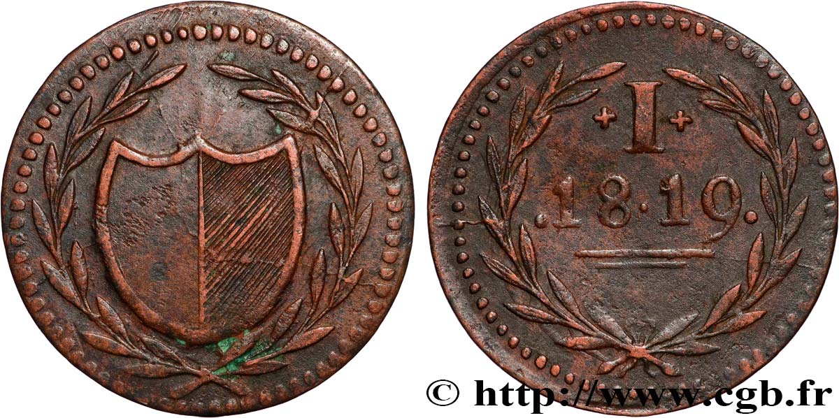 DEUTSCHLAND - FRANKFURT FREIE STADT 1 Pfennig 1819  SS 