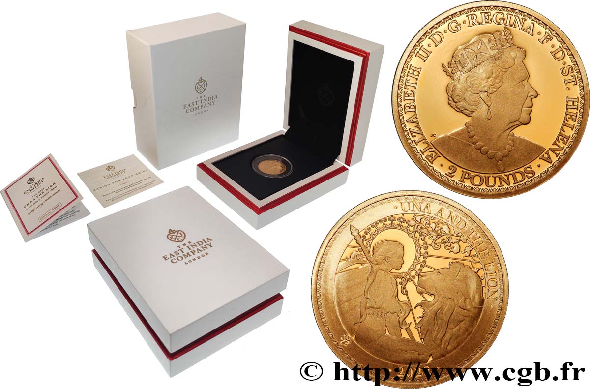 INVESTMENT GOLD 1/4 Oz - 2 Pounds (Livres) Una et le Lion 2022  ST 