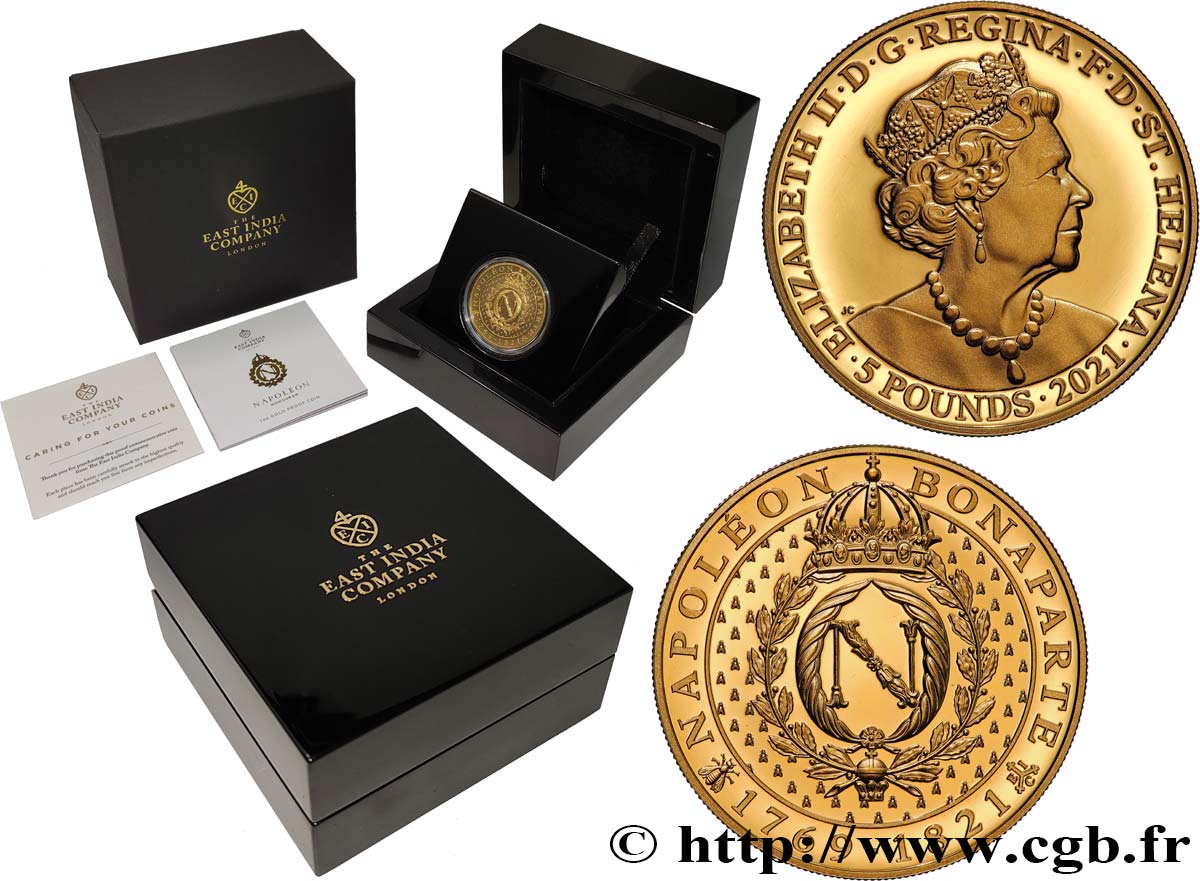 INVESTMENT GOLD 1 Oz - 5 Pounds (Livres) Monogramme de Napoléon 2021  ST 