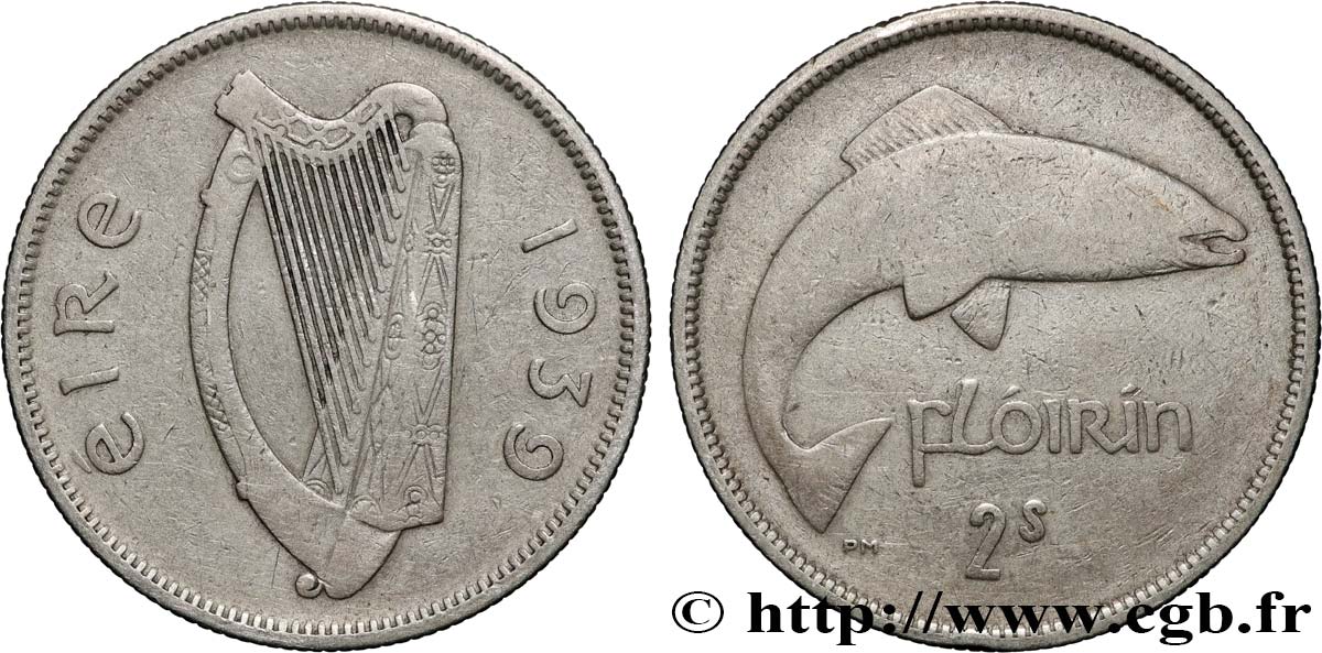 IRLANDE 1 Florin 1939  TB+ 