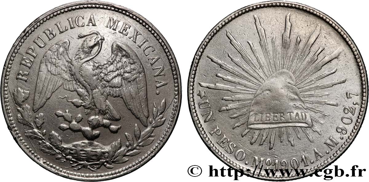 MÉXICO 1 Peso 1901 Mexico MBC 