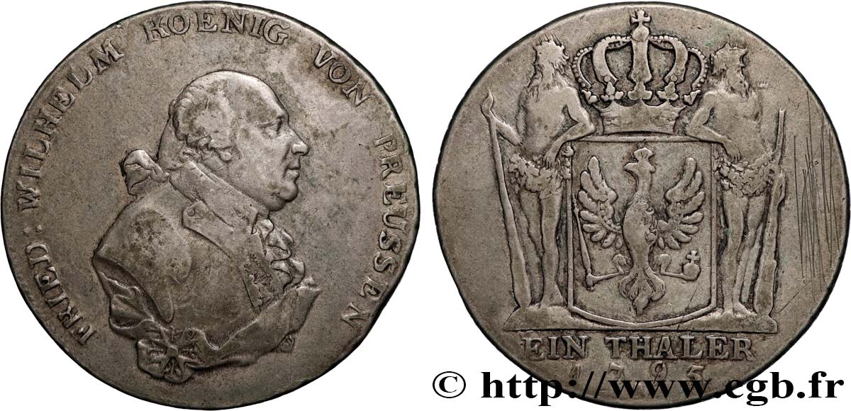 DEUTSCHLAND - PREUßEN 1 Thaler Frédéric Guillaume 1795 Berlin fSS/SS 