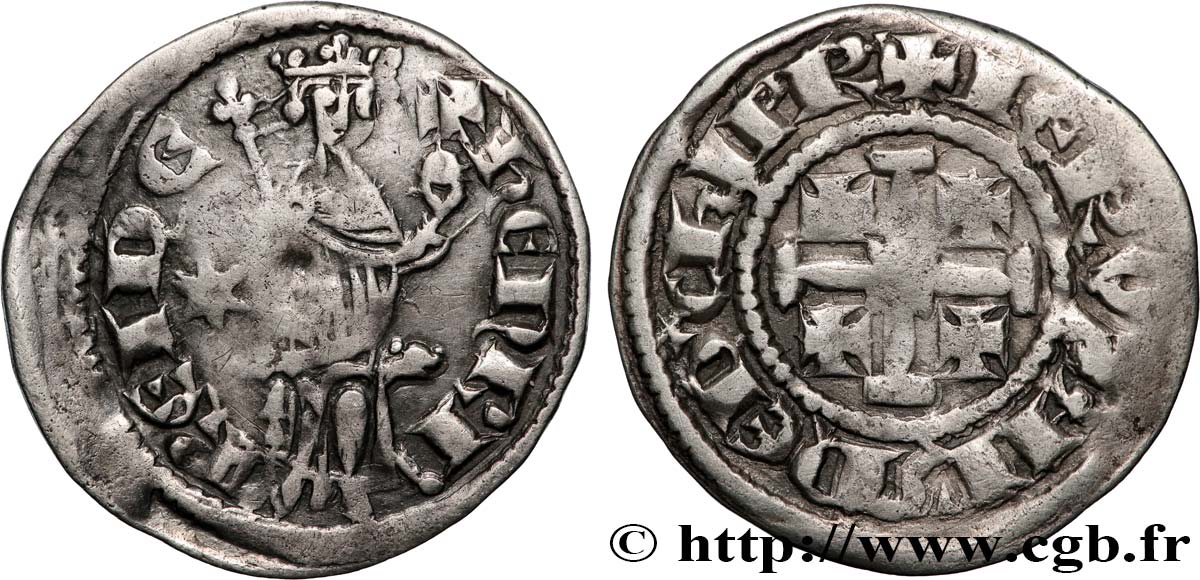 KINGDOM OF CYPRUS - HENRY II Demi-gros n.d. Nicosie ou Famagouste SS 