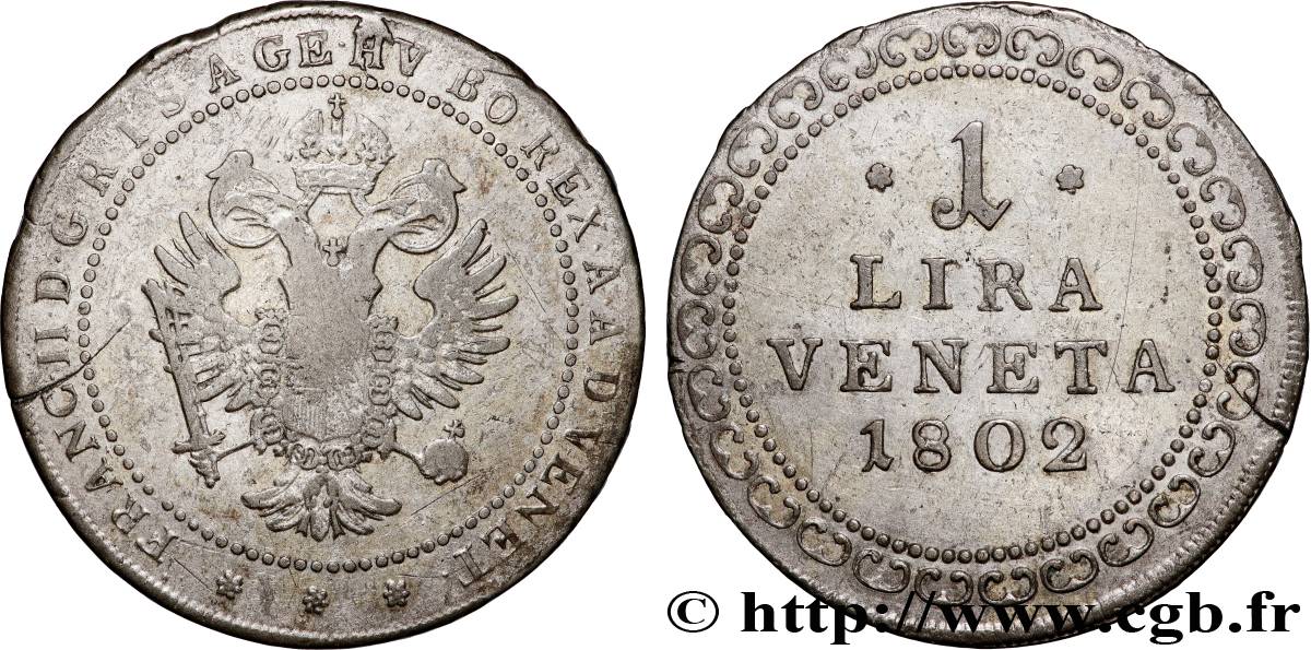 ITALIEN - VENEDIG 1 Lira François II 1802 Pretoria fSS 