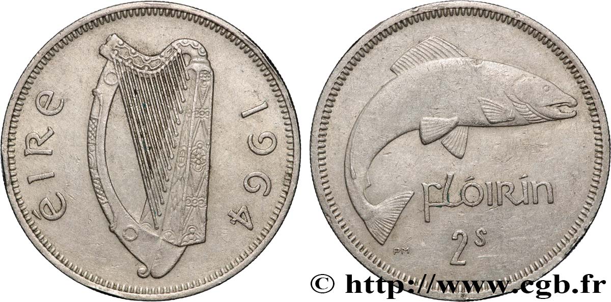 IRELAND REPUBLIC 1 Flóirín (2 Scilling) 1964 Londres AU 