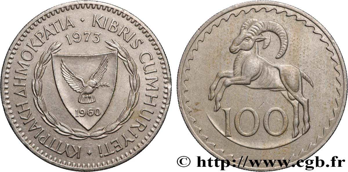 CYPRUS 100 Mils 1973  AU 