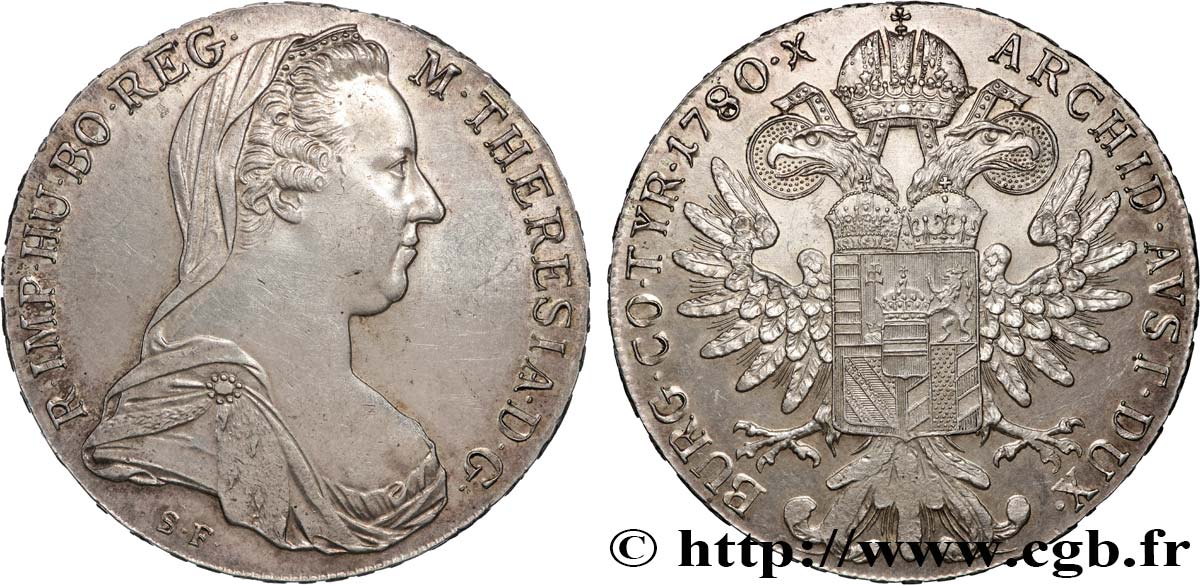 AUSTRIA 1 Thaler (REFRAPPE) Marie-Thérèse 1780 Vienne AU 