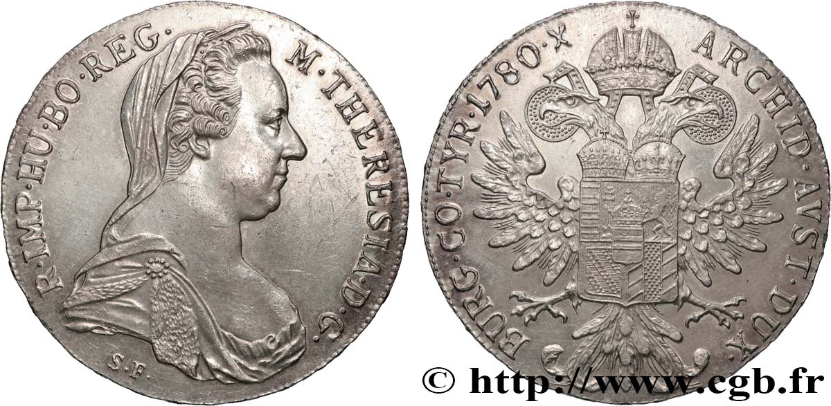 AUSTRIA 1 Thaler (REFRAPPE) Marie-Thérèse 1780 Vienne MS 