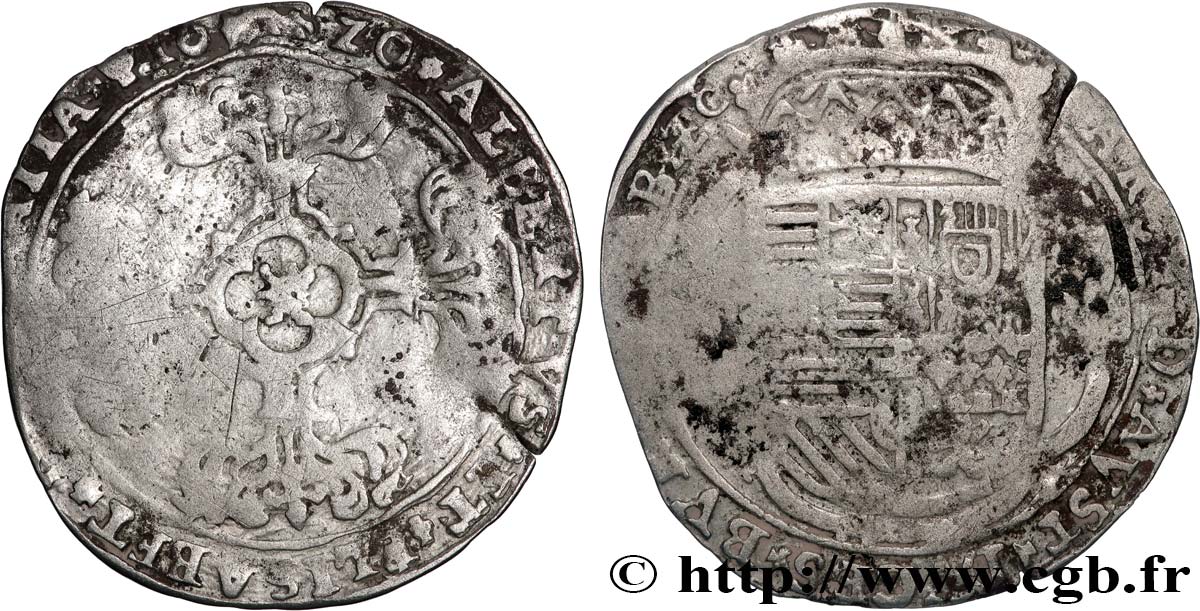 PAYS-BAS ESPAGNOLS - DUCHÉ DE BRABANT - ALBERT ET ISABELLE 3 Patards 1620 Anvers TB 